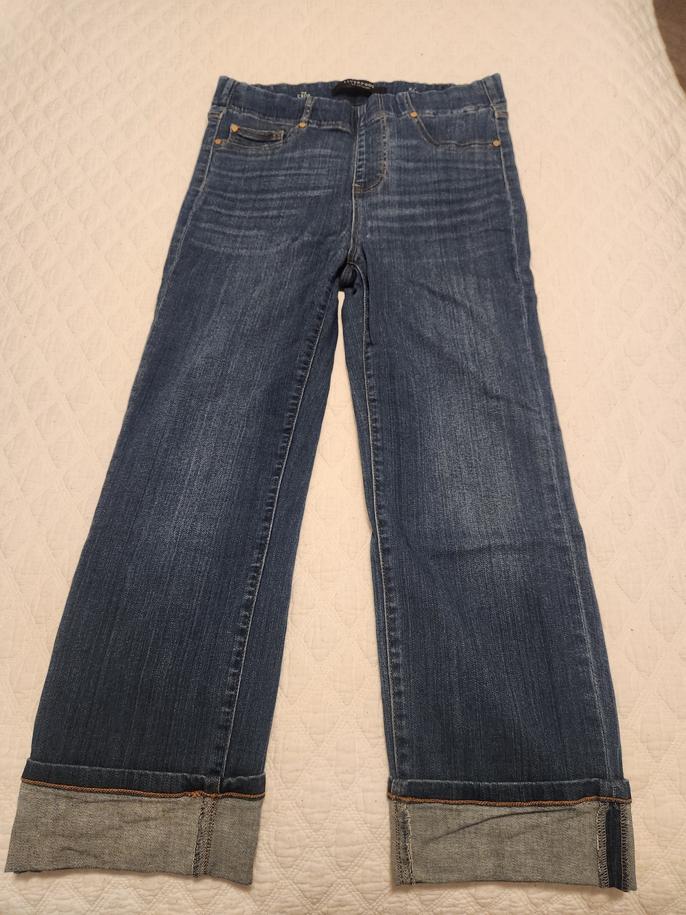 Liverpool Crop Jeans with Rolled Cuffs